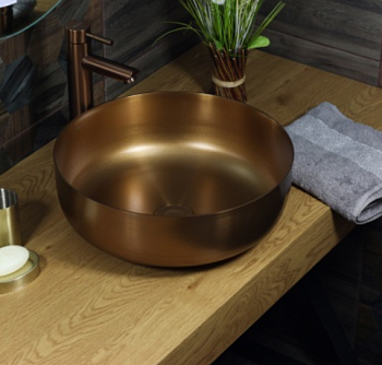 Раковина MELANA 400Br Lake Profline Бронза накладная круглая